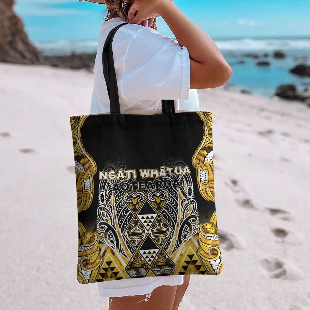 Aotearoa Ngati Whatua Tote Bag Maori Tribal Gold Paua Shell Pattern