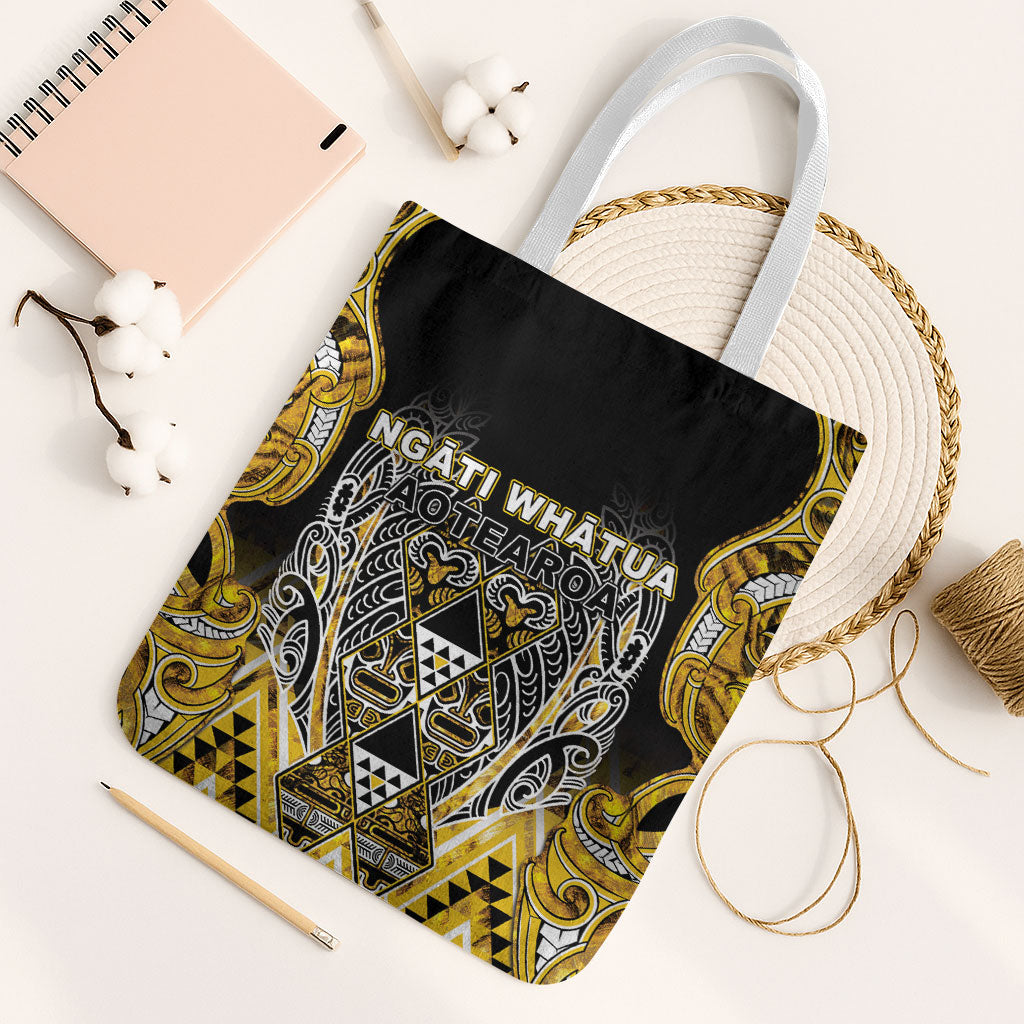 Aotearoa Ngati Whatua Tote Bag Maori Tribal Gold Paua Shell Pattern