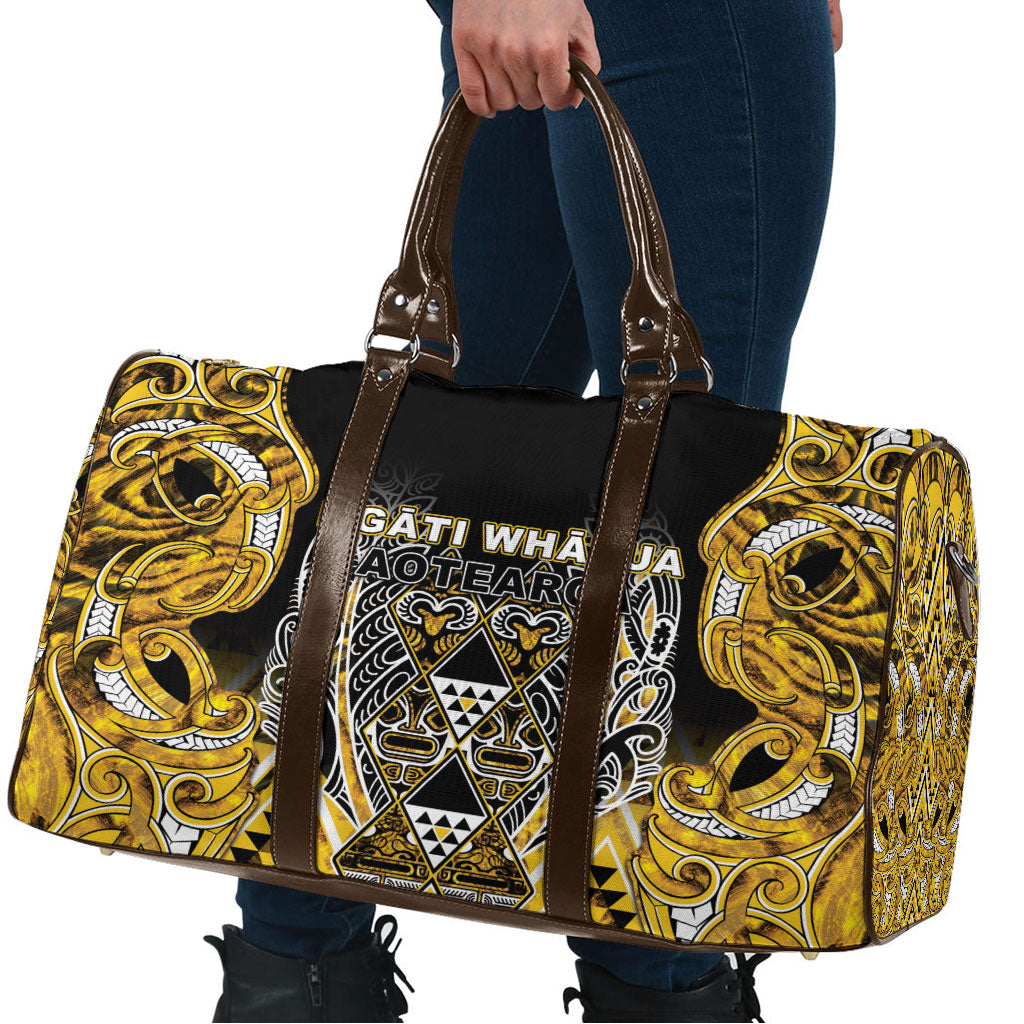 Aotearoa Ngati Whatua Travel Bag Maori Tribal Gold Paua Shell Pattern