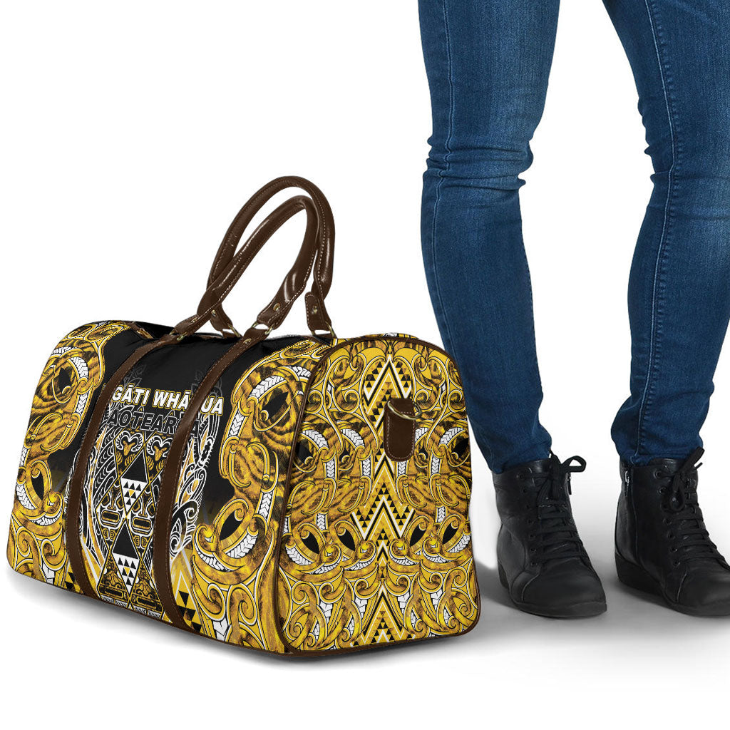 Aotearoa Ngati Whatua Travel Bag Maori Tribal Gold Paua Shell Pattern