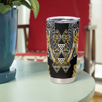 Aotearoa Ngati Whatua Tumbler Cup Maori Tribal Gold Paua Shell Pattern