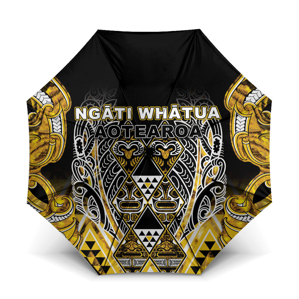 Aotearoa Ngati Whatua Umbrella Maori Tribal Gold Paua Shell Pattern