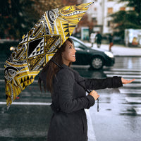 Aotearoa Ngati Whatua Umbrella Maori Tribal Gold Paua Shell Pattern