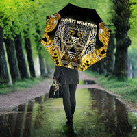 Aotearoa Ngati Whatua Umbrella Maori Tribal Gold Paua Shell Pattern