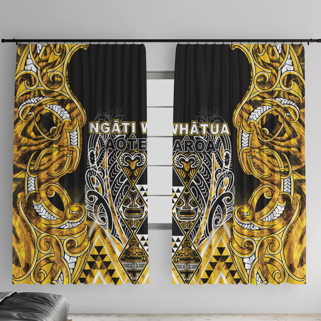 Aotearoa Ngati Whatua Window Curtain Maori Tribal Gold Paua Shell Pattern