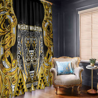 Aotearoa Ngati Whatua Window Curtain Maori Tribal Gold Paua Shell Pattern