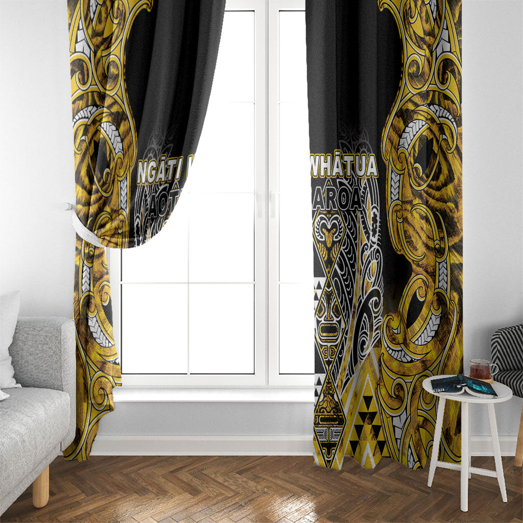 Aotearoa Ngati Whatua Window Curtain Maori Tribal Gold Paua Shell Pattern
