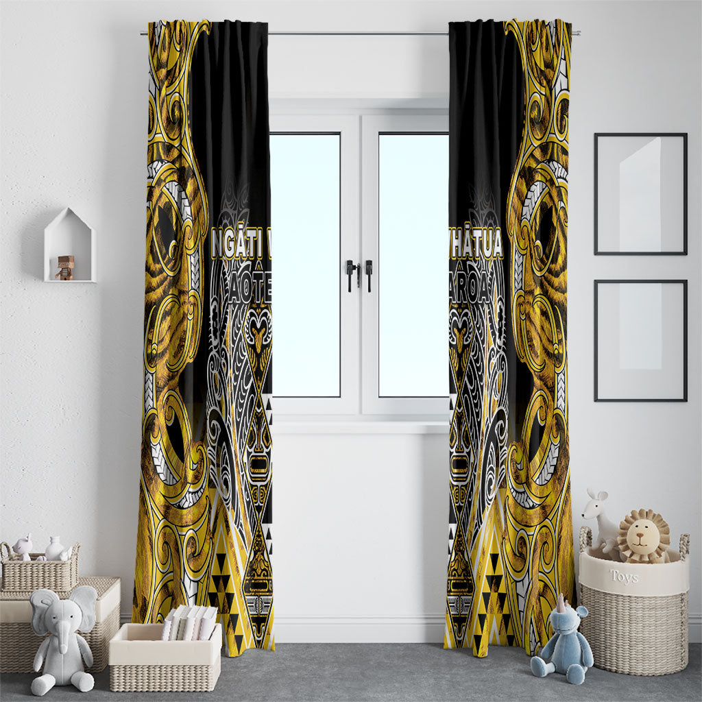 Aotearoa Ngati Whatua Window Curtain Maori Tribal Gold Paua Shell Pattern