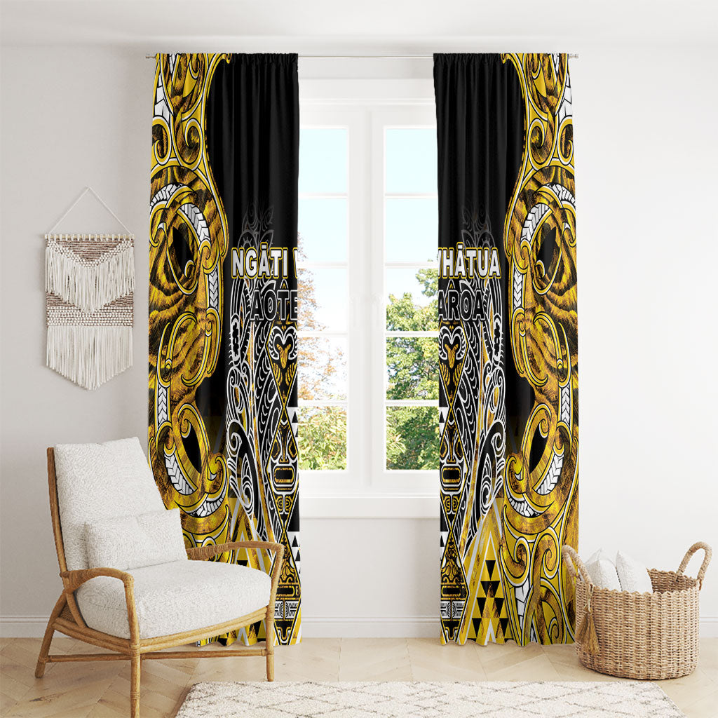 Aotearoa Ngati Whatua Window Curtain Maori Tribal Gold Paua Shell Pattern