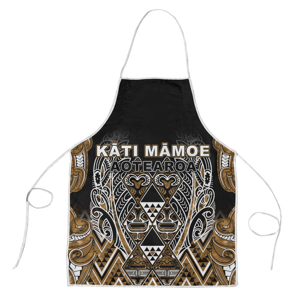 Aotearoa Kati Mamoe Apron Maori Brown Tribal Paua Shell Pattern