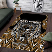 Aotearoa Kati Mamoe Area Rug Maori Brown Tribal Paua Shell Pattern