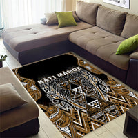 Aotearoa Kati Mamoe Area Rug Maori Brown Tribal Paua Shell Pattern