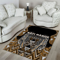 Aotearoa Kati Mamoe Area Rug Maori Brown Tribal Paua Shell Pattern