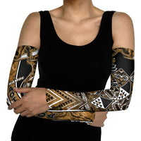 Aotearoa Kati Mamoe Arm Sleeves Maori Brown Tribal Paua Shell Pattern