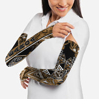 Aotearoa Kati Mamoe Arm Sleeves Maori Brown Tribal Paua Shell Pattern