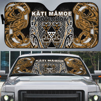 Aotearoa Kati Mamoe Auto Sun Shade Maori Brown Tribal Paua Shell Pattern