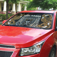 Aotearoa Kati Mamoe Auto Sun Shade Maori Brown Tribal Paua Shell Pattern