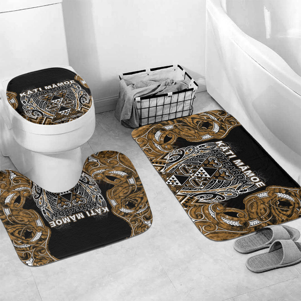 Aotearoa Kati Mamoe Bathroom Set Maori Brown Tribal Paua Shell Pattern