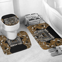 Aotearoa Kati Mamoe Bathroom Set Maori Brown Tribal Paua Shell Pattern