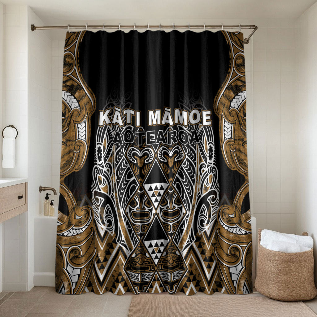 Aotearoa Kati Mamoe Bathroom Set Maori Brown Tribal Paua Shell Pattern