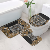 Aotearoa Kati Mamoe Bathroom Set Maori Brown Tribal Paua Shell Pattern