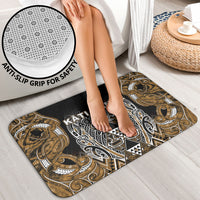 Aotearoa Kati Mamoe Bathroom Set Maori Brown Tribal Paua Shell Pattern