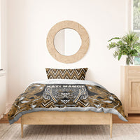 Aotearoa Kati Mamoe Bedding Set Maori Brown Tribal Paua Shell Pattern