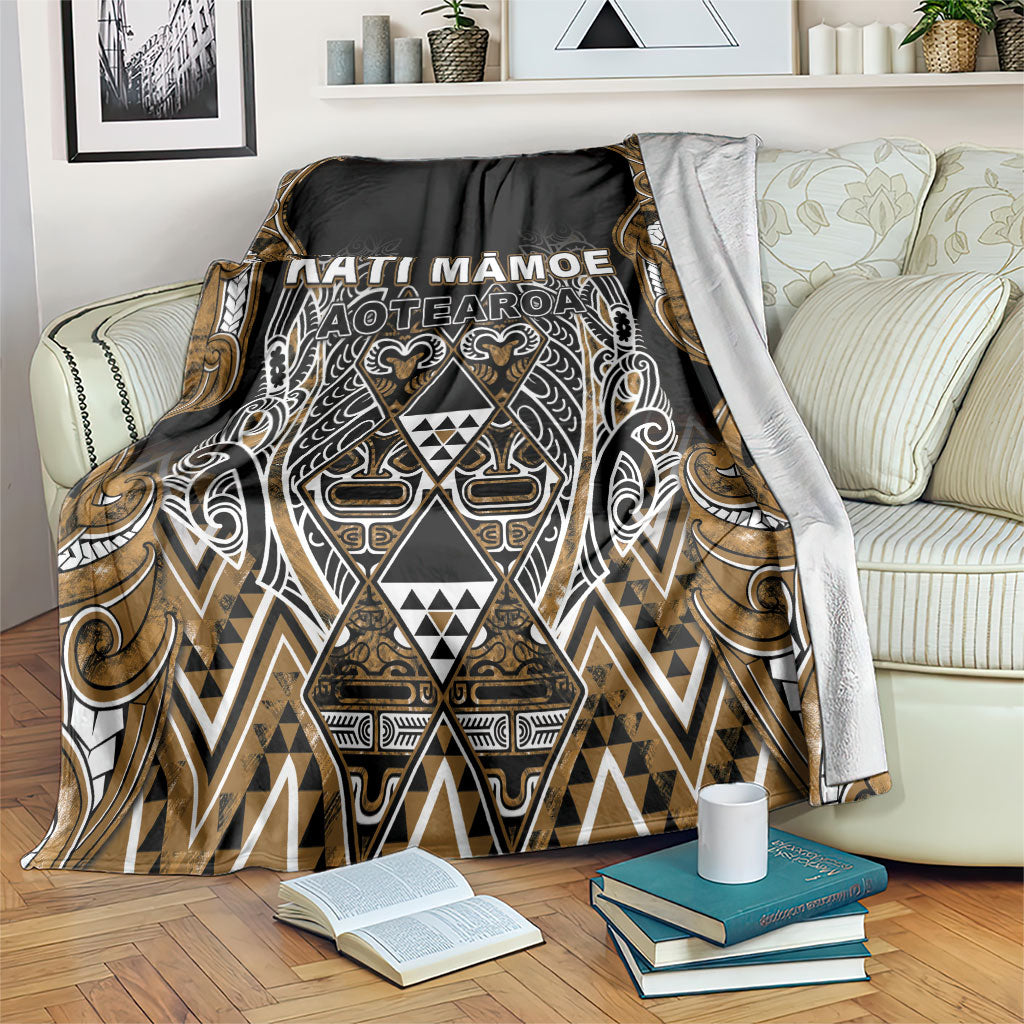 Aotearoa Kati Mamoe Blanket Maori Brown Tribal Paua Shell Pattern DT05 Brown - Polynesian Pride