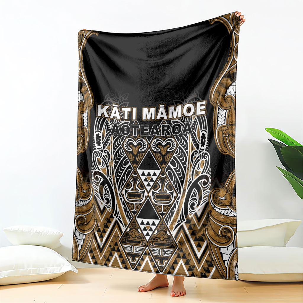 Aotearoa Kati Mamoe Blanket Maori Brown Tribal Paua Shell Pattern