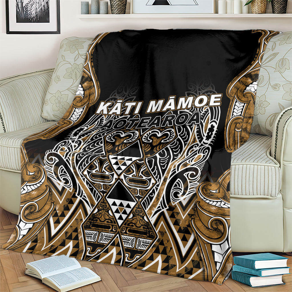 Aotearoa Kati Mamoe Blanket Maori Brown Tribal Paua Shell Pattern