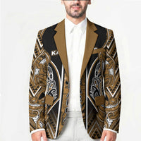 Aotearoa Kati Mamoe Blazer Maori Brown Tribal Paua Shell Pattern