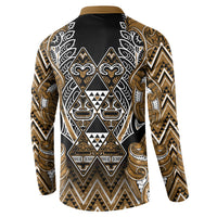 Aotearoa Kati Mamoe Button Sweatshirt Maori Brown Tribal Paua Shell Pattern