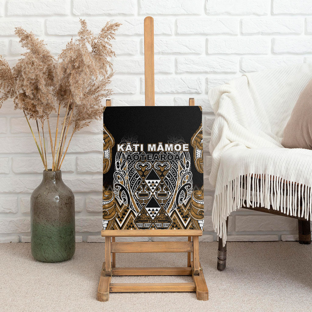 Aotearoa Kati Mamoe Canvas Wall Art Maori Brown Tribal Paua Shell Pattern