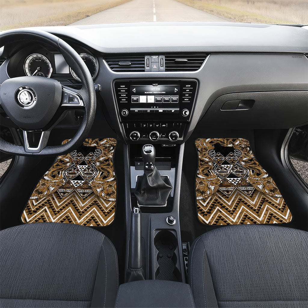 Aotearoa Kati Mamoe Car Mats Maori Brown Tribal Paua Shell Pattern