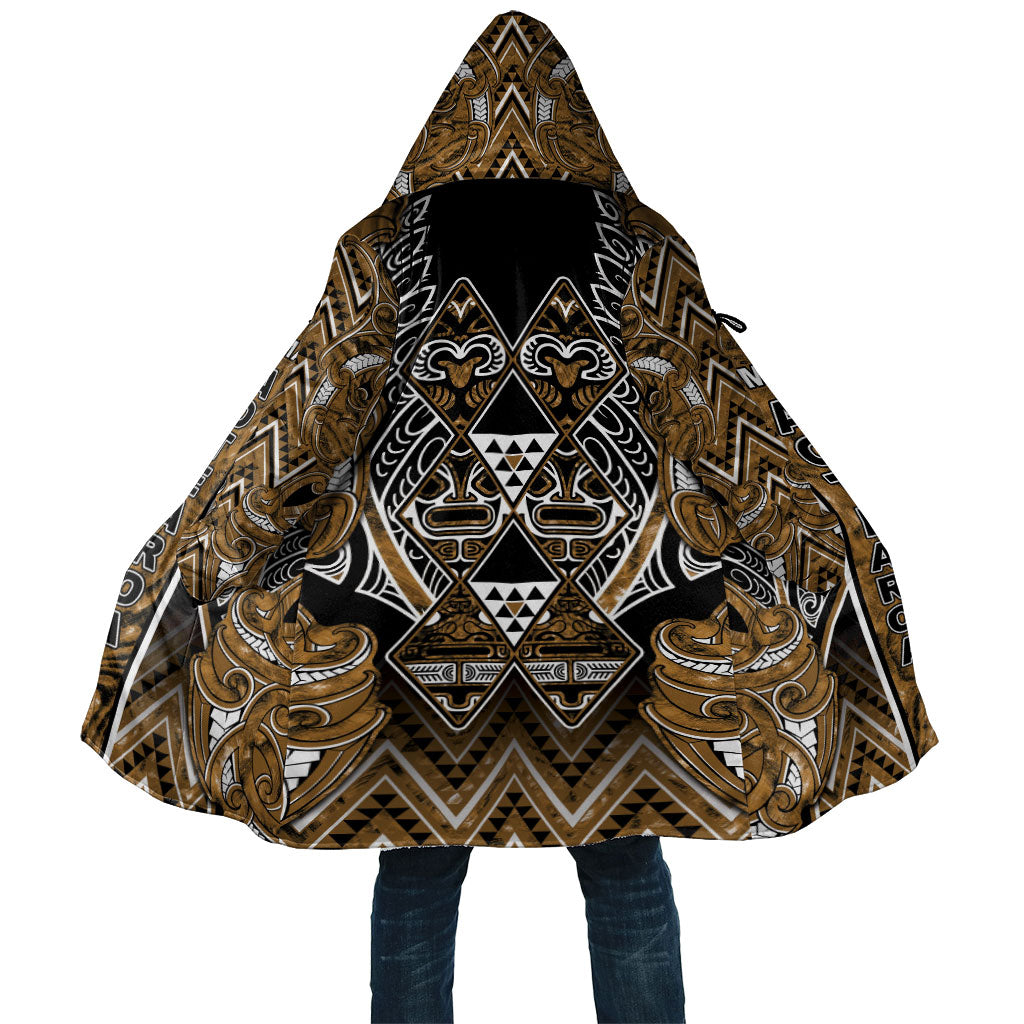 Aotearoa Kati Mamoe Cloak Maori Brown Tribal Paua Shell Pattern