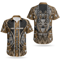 Aotearoa Kati Mamoe Couples Matching Off Shoulder Maxi Dress and Hawaiian Shirt Maori Brown Tribal Paua Shell Pattern