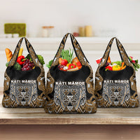 Aotearoa Kati Mamoe Grocery Bag Maori Brown Tribal Paua Shell Pattern