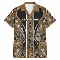 Aotearoa Kati Mamoe Hawaiian Shirt Maori Brown Tribal Paua Shell Pattern