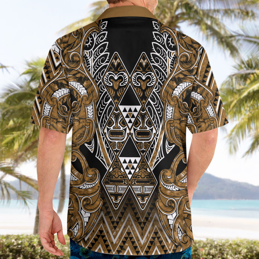 Aotearoa Kati Mamoe Hawaiian Shirt Maori Brown Tribal Paua Shell Pattern