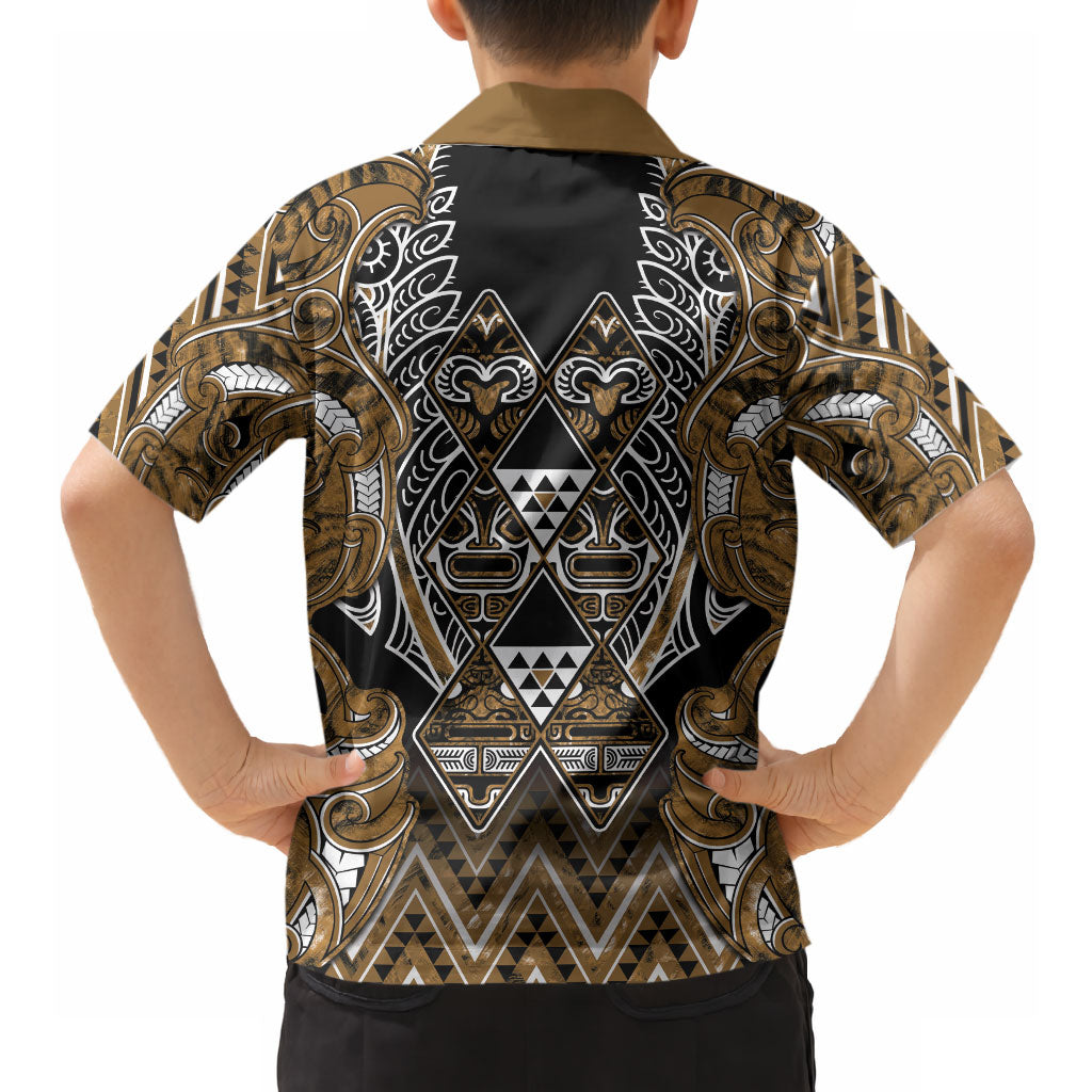 Aotearoa Kati Mamoe Hawaiian Shirt Maori Brown Tribal Paua Shell Pattern