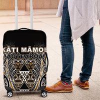 Aotearoa Kati Mamoe Luggage Cover Maori Brown Tribal Paua Shell Pattern