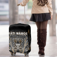 Aotearoa Kati Mamoe Luggage Cover Maori Brown Tribal Paua Shell Pattern