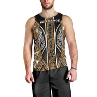 Aotearoa Kati Mamoe Men Tank Top Maori Brown Tribal Paua Shell Pattern