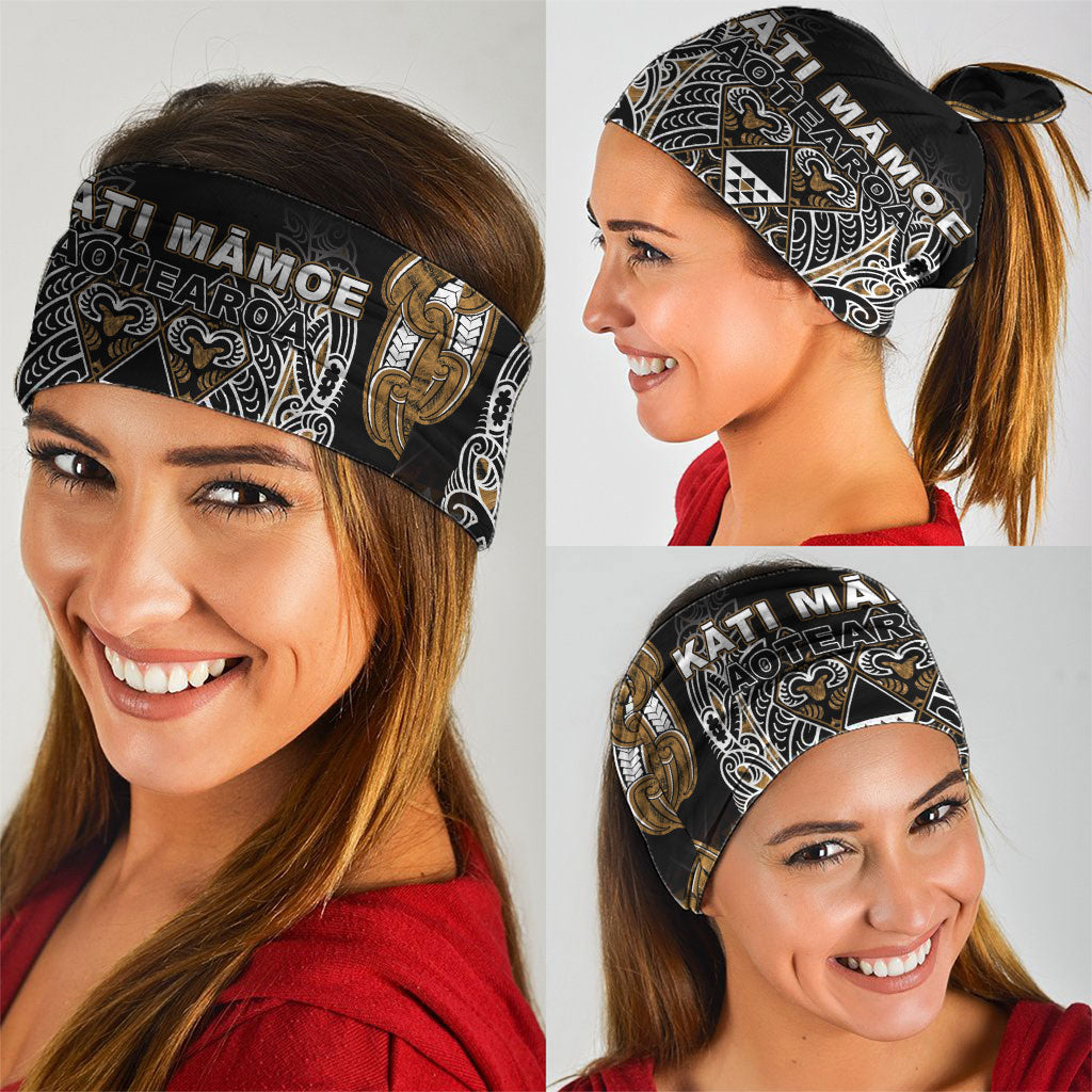 Aotearoa Kati Mamoe Neck Gaiter Maori Brown Tribal Paua Shell Pattern