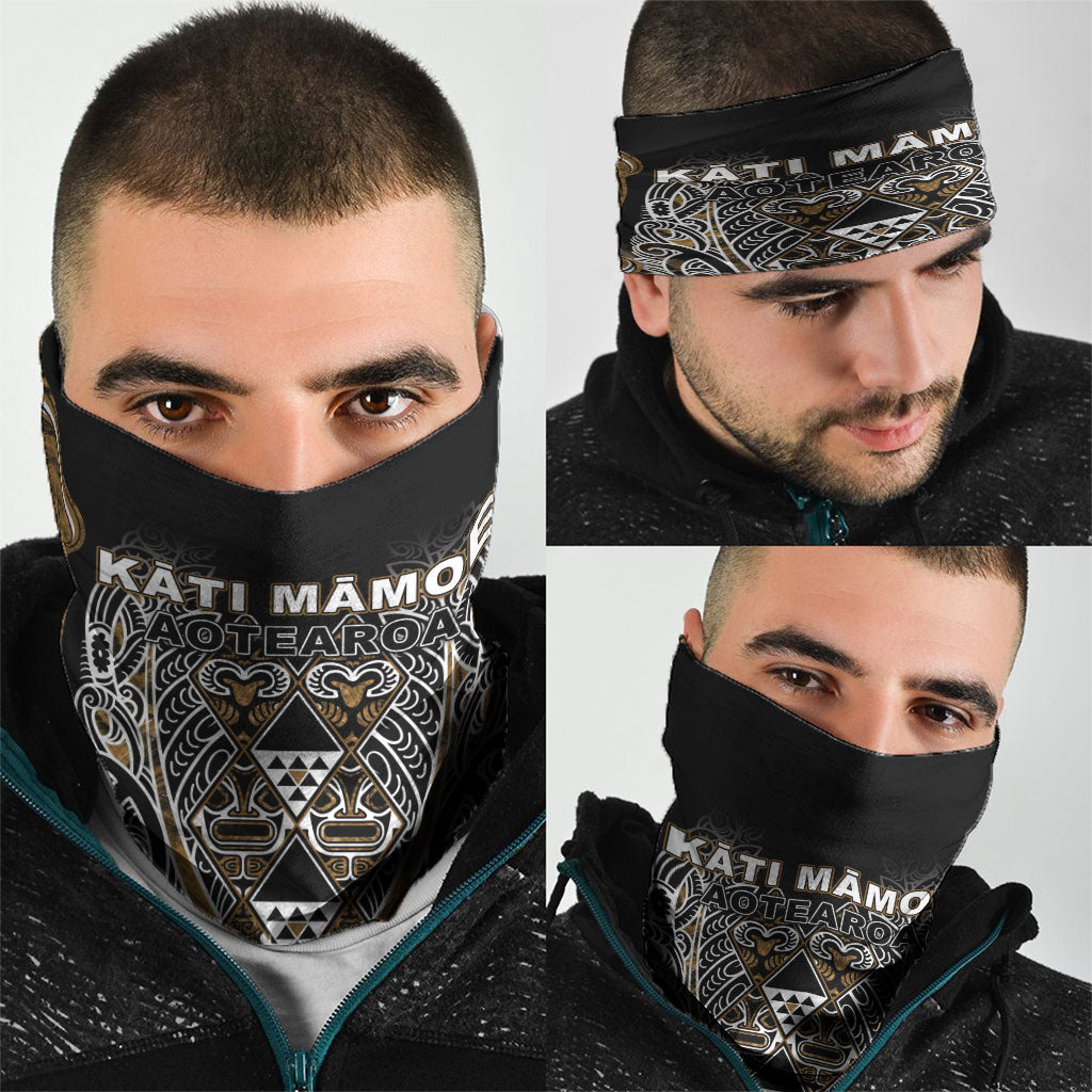 Aotearoa Kati Mamoe Neck Gaiter Maori Brown Tribal Paua Shell Pattern