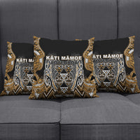 Aotearoa Kati Mamoe Pillow Cover Maori Brown Tribal Paua Shell Pattern