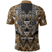 Aotearoa Kati Mamoe Polo Shirt Maori Brown Tribal Paua Shell Pattern
