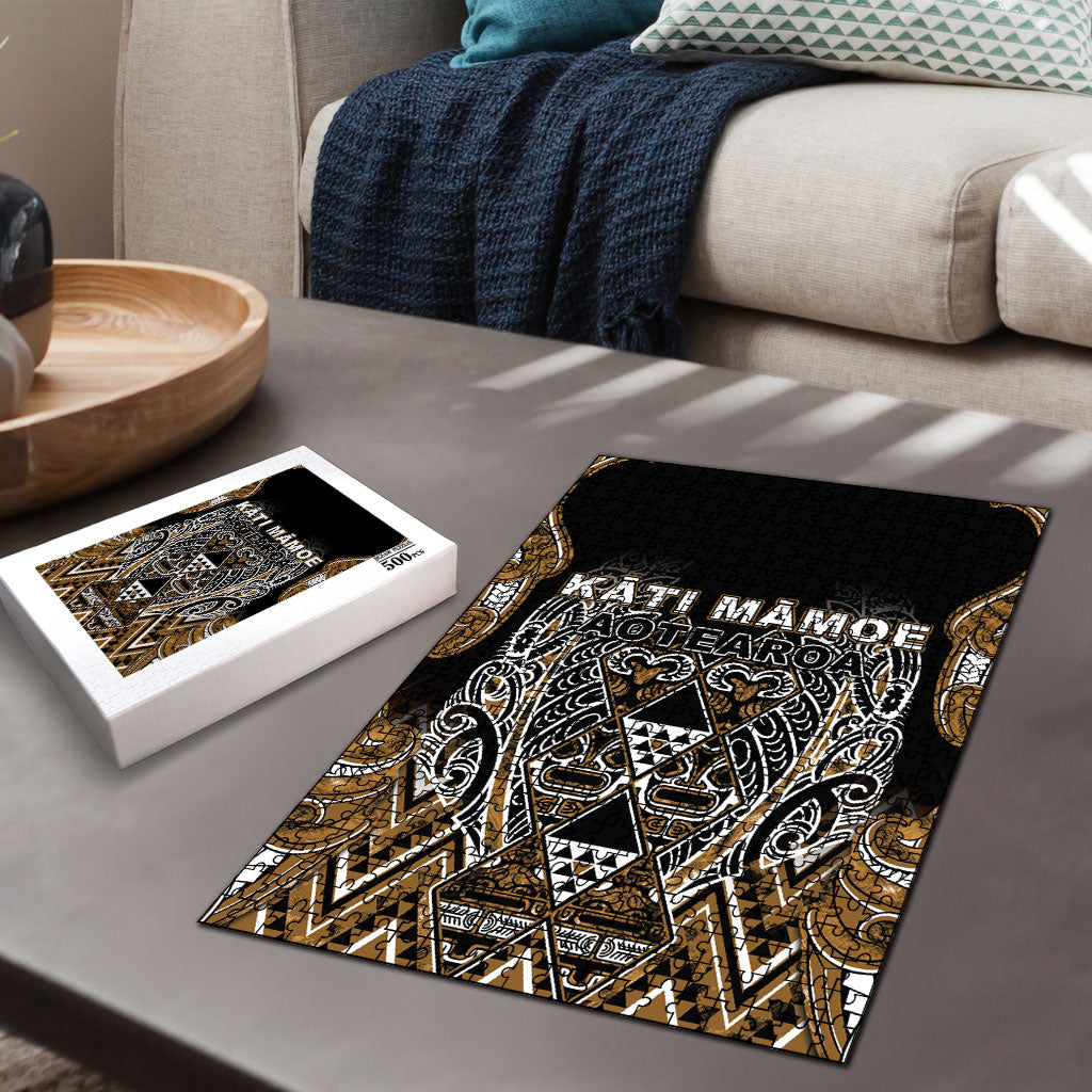 Aotearoa Kati Mamoe Puzzle Maori Brown Tribal Paua Shell Pattern