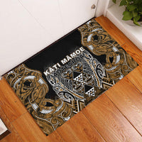Aotearoa Kati Mamoe Rubber Doormat Maori Brown Tribal Paua Shell Pattern