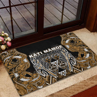 Aotearoa Kati Mamoe Rubber Doormat Maori Brown Tribal Paua Shell Pattern